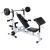 Weight Bench with Weight Rack; Barbell and Dumbbell Set 198.4 lb