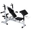 Weight Bench with Weight Rack; Barbell and Dumbbell Set 198.4 lb