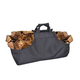 Camping Wood Stack Firewood Bag (Color: Black)