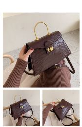 Autumn And Winter New Trendy Fashion Wild One-shoulder Portable Messenger Small Square Bag (Color: Brown)