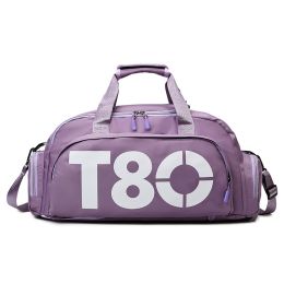 Outdoor Travel Bag Multi-functional Dry Wet Separation Sports Bag Large Capacity Handbag (Color: Purple)