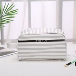 Women's Portable Cosmetic Bag Zipper Multifunctional (Option: Stripes)