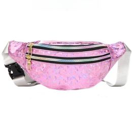 Laser Waterproof Outdoor Running Sports Fitness Waist Bag (Option: Pink-Below 20L)