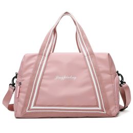 Student Portable Lightweight Storage Bag Waterproof Luggage Bag (Color: Pink)