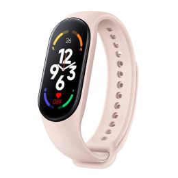 M7 Smart Watch Bluetooth Step Counting Sports Smart Bracelet Fitness Tracker Heart Rate Blood Pressure Sleep Monitor Smartwatch (Color: Pink)