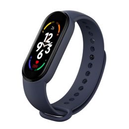 M7 Smart Watch Bluetooth Step Counting Sports Smart Bracelet Fitness Tracker Heart Rate Blood Pressure Sleep Monitor Smartwatch (Color: Dark Blue)