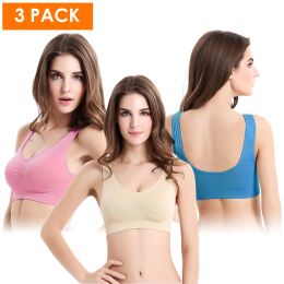 3 Pack Sport Bras For Women Seamless Wire free Bra Light Support Tank Tops For Fitness Workout Sports Yoga Sleep Wearing (Color: LP_LB_Nude)