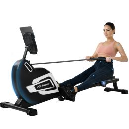 Magnetic Rowing Machine Folding Rower with 14 Level Resistance Adjustable; LCD Monitor and Tablet Holder for Foldable Rower Home Gym Cardio Workout (Color: as Pic)