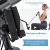 Folding Exercise Bike; Fitness Upright and Recumbent X-Bike with 10-Level Adjustable Resistance; Arm Bands and Backrest