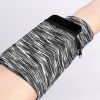 Phone Sports Armband Sleeve; Cell Mobile Phone Zipper Armband Black And White Stripes For Running; Fitness And Gym