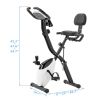 Folding Exercise Bike; Fitness Upright and Recumbent X-Bike with 10-Level Adjustable Resistance; Arm Bands and Backrest